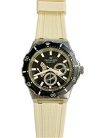 Armbanduhr Pryngeps Herr in Stahl A1216 BEIGE NERO